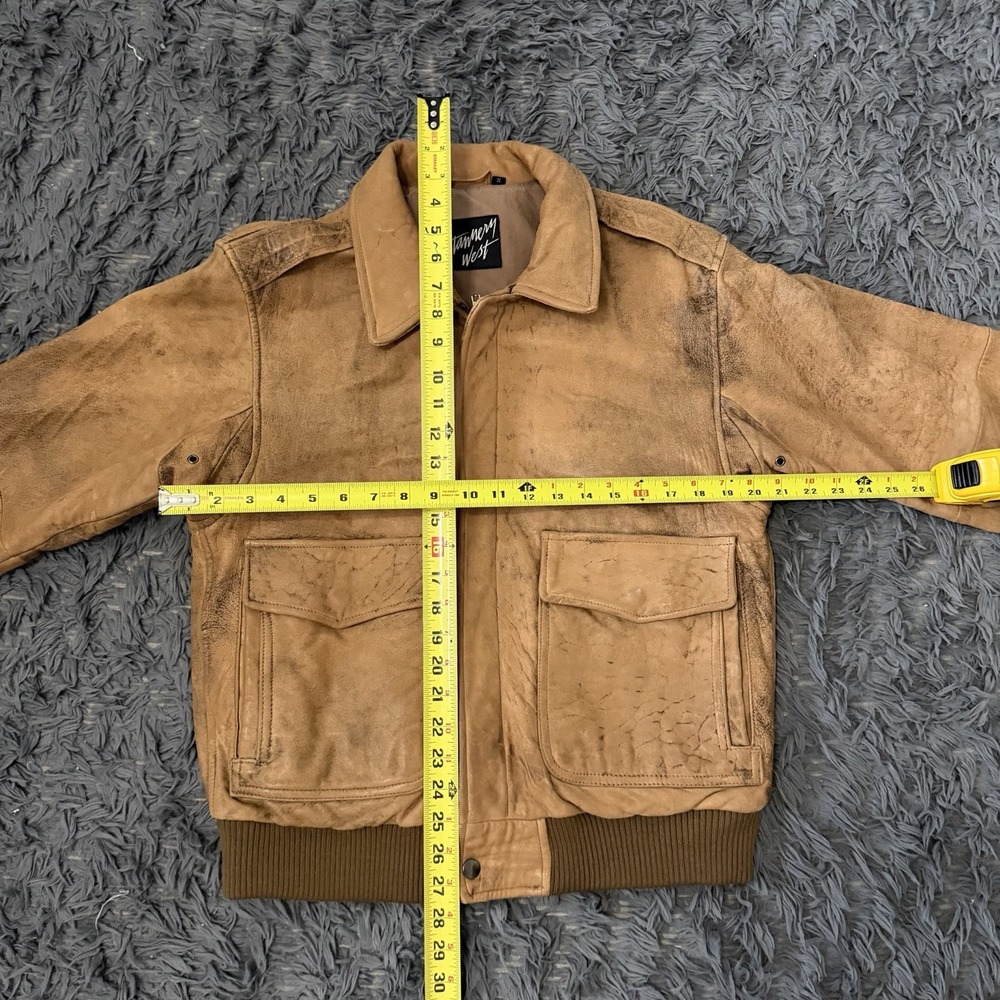Tannery West Vintage Leather Flyer Bomber Jacket Men's Size Small Brown 80s 90s - Picture 4 of 4